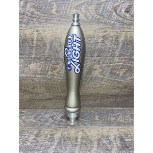 Rolling Rock Light Silver Pub Style Logo Beer Tap Handle 11.5" Tall - Excellent!